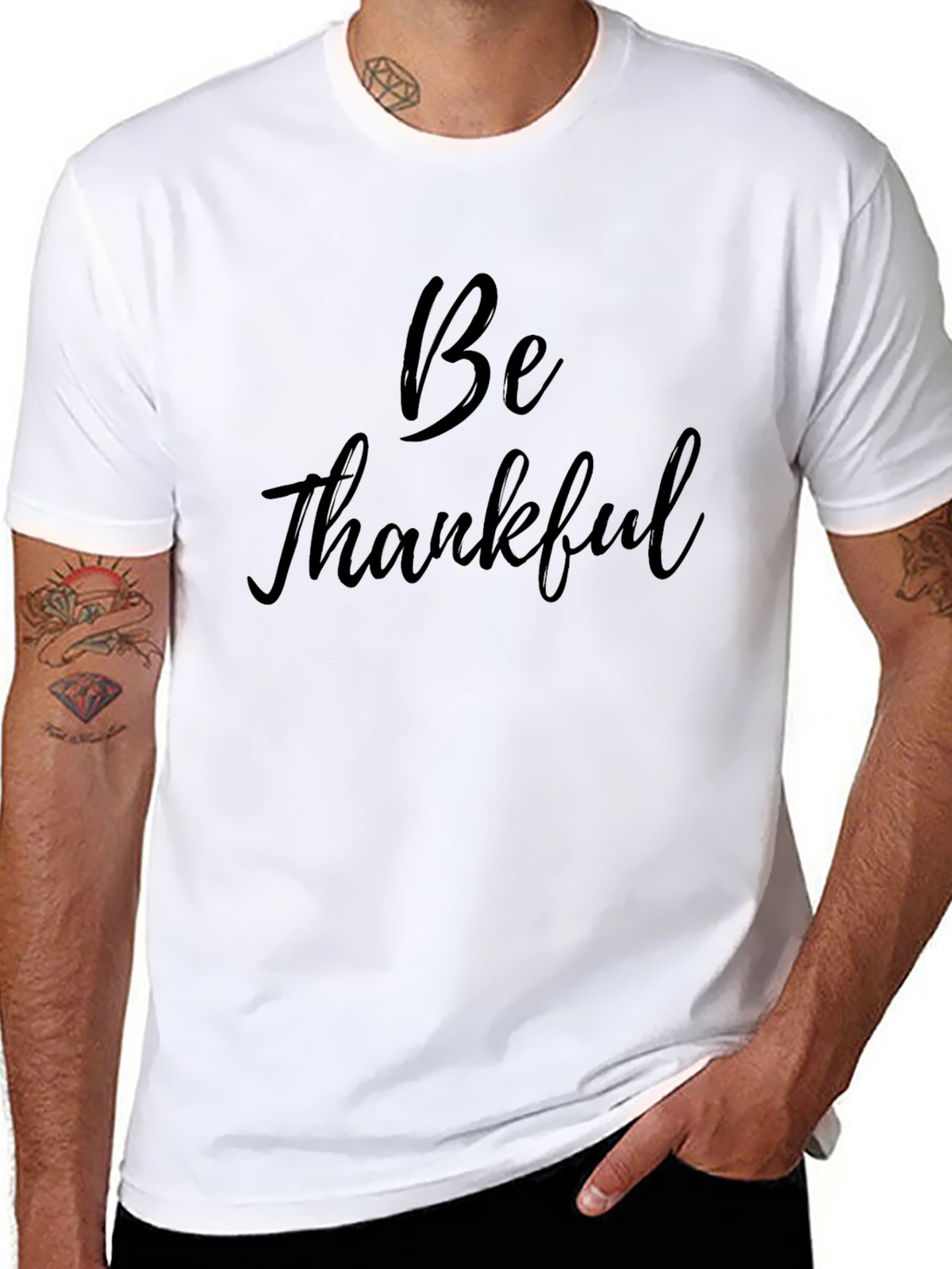 Be Thankful Black Graphic Tee