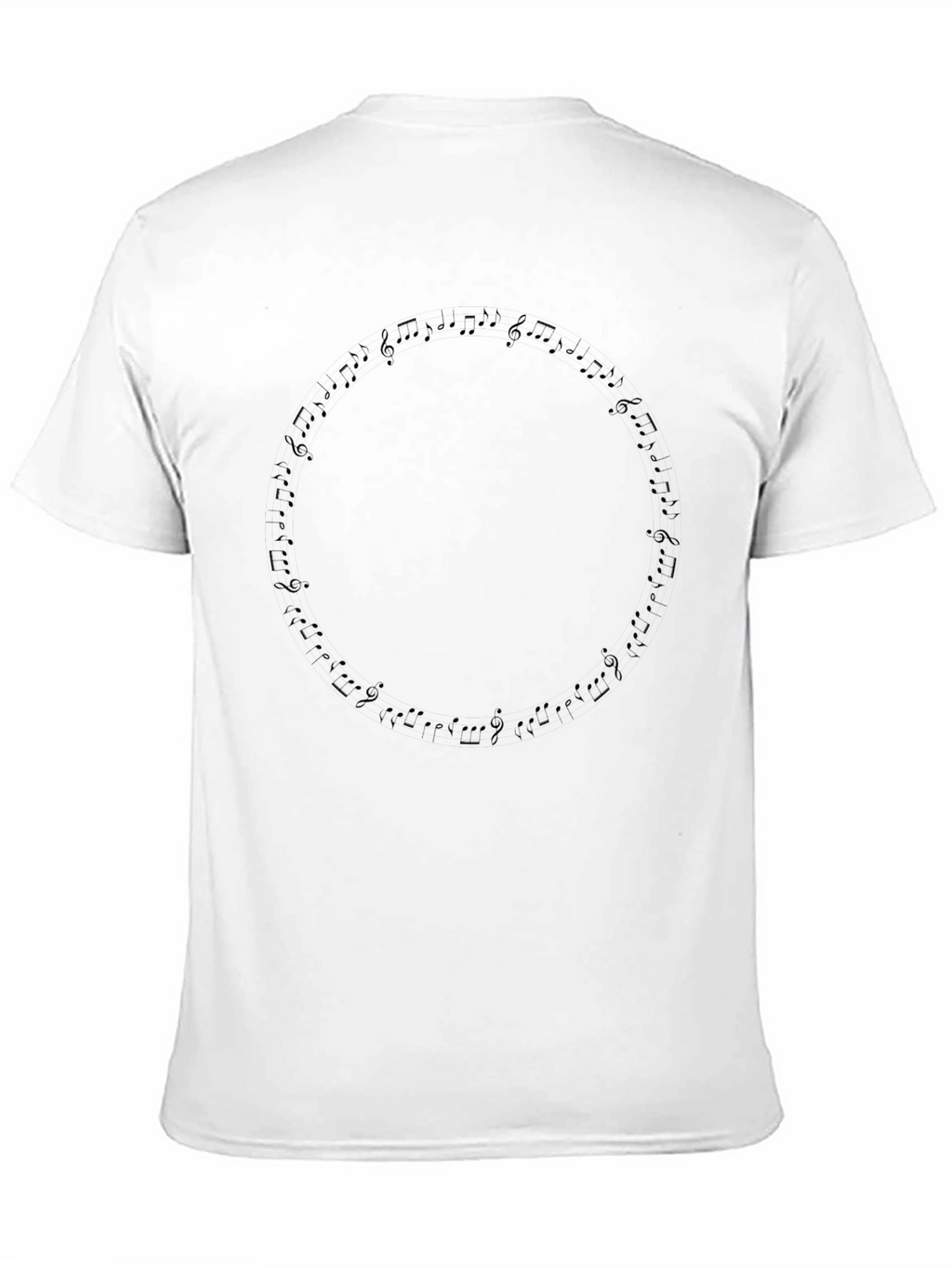 Music Notes Circle Black T-Shirt