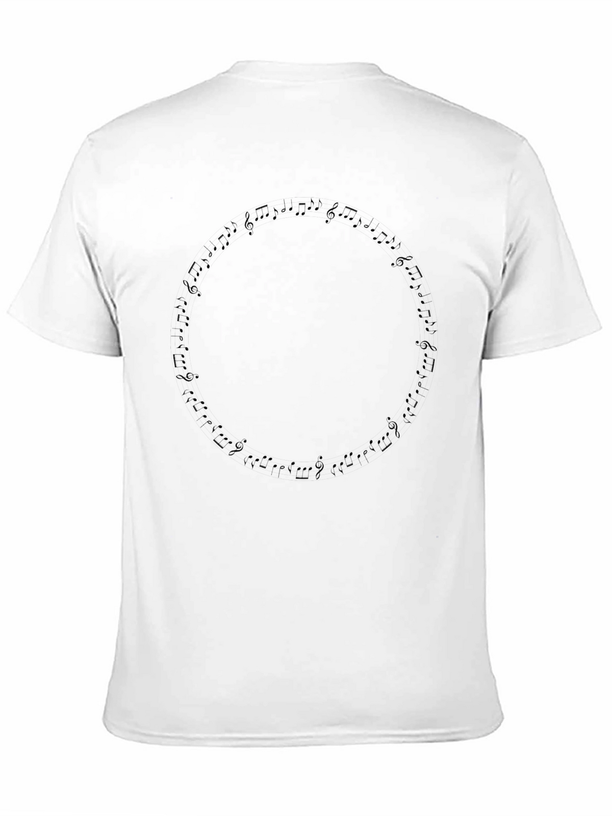 Music Notes Circle Black T-Shirt