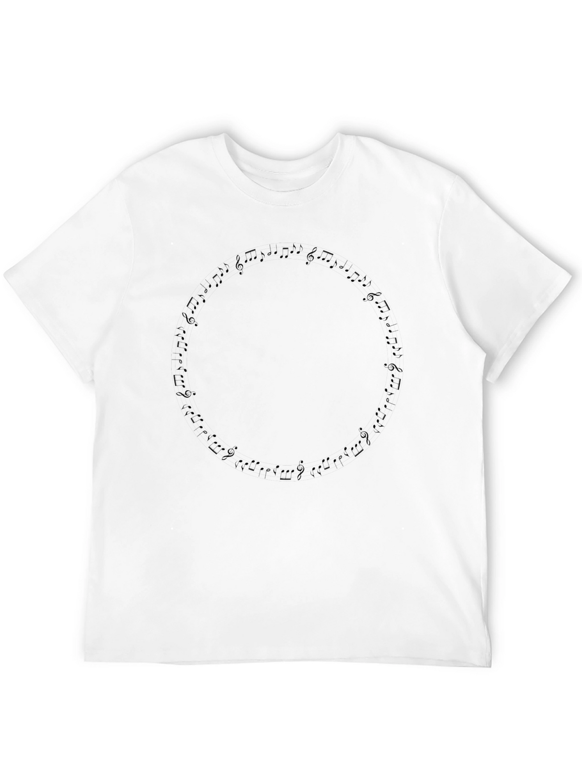 Music Notes Circle Black T-Shirt