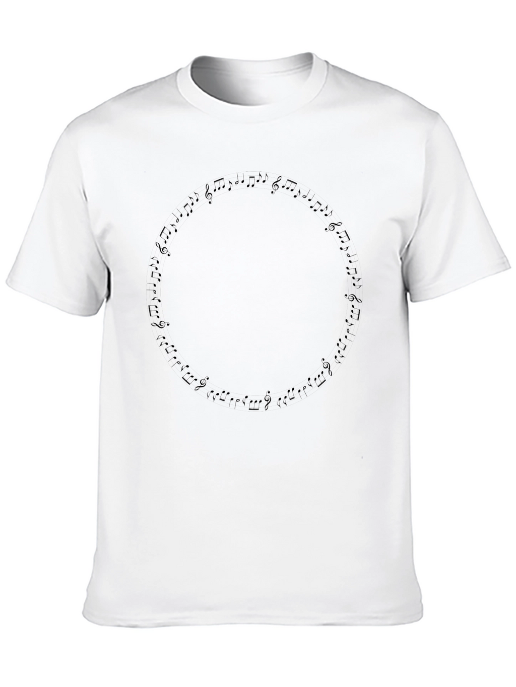 Music Notes Circle Black T-Shirt