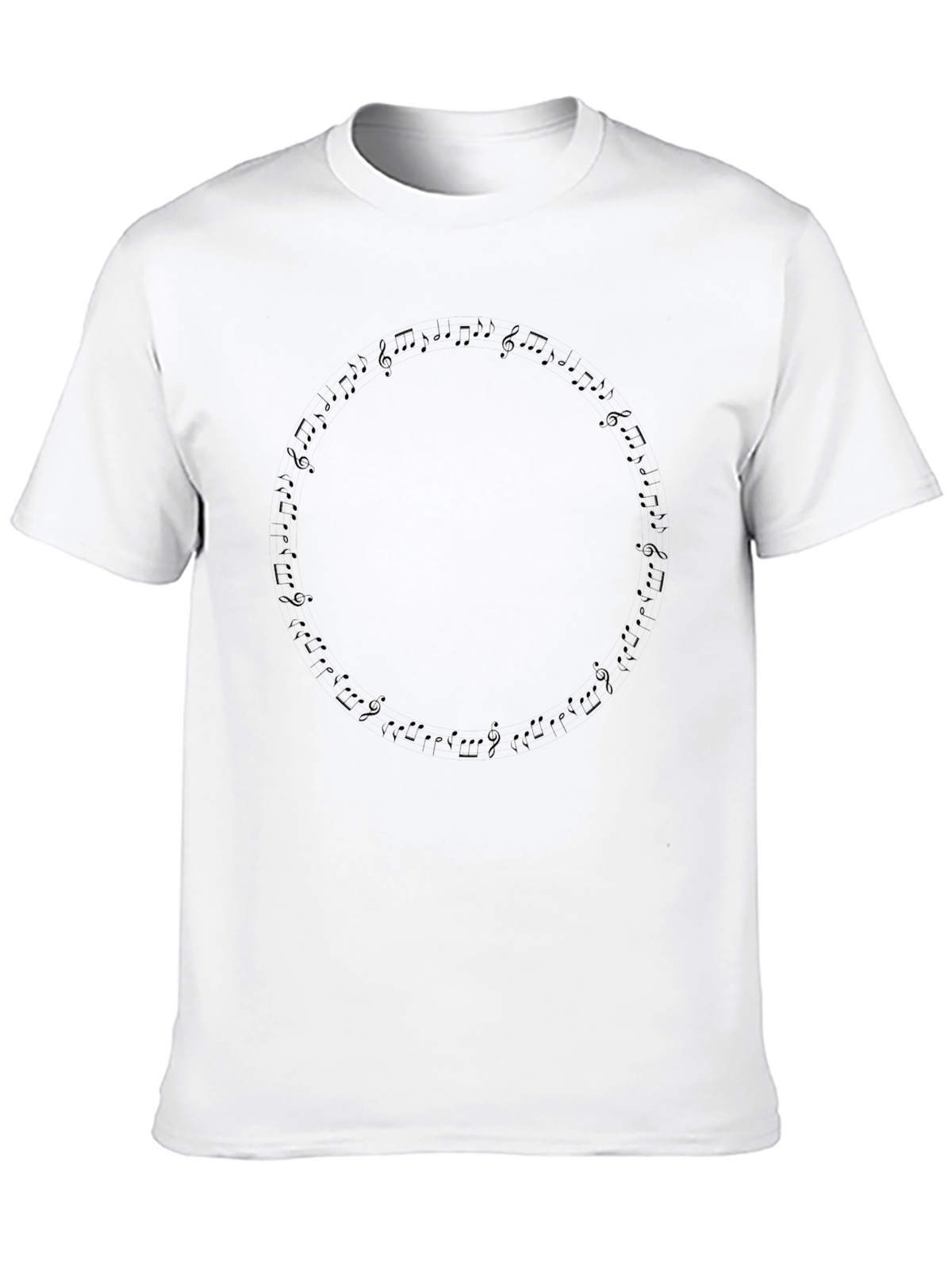 Music Notes Circle Black T-Shirt