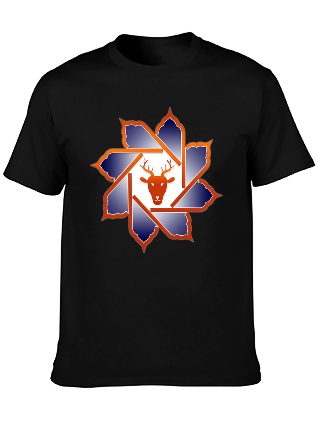 Deer Head Geometric Graphic T-Shirt