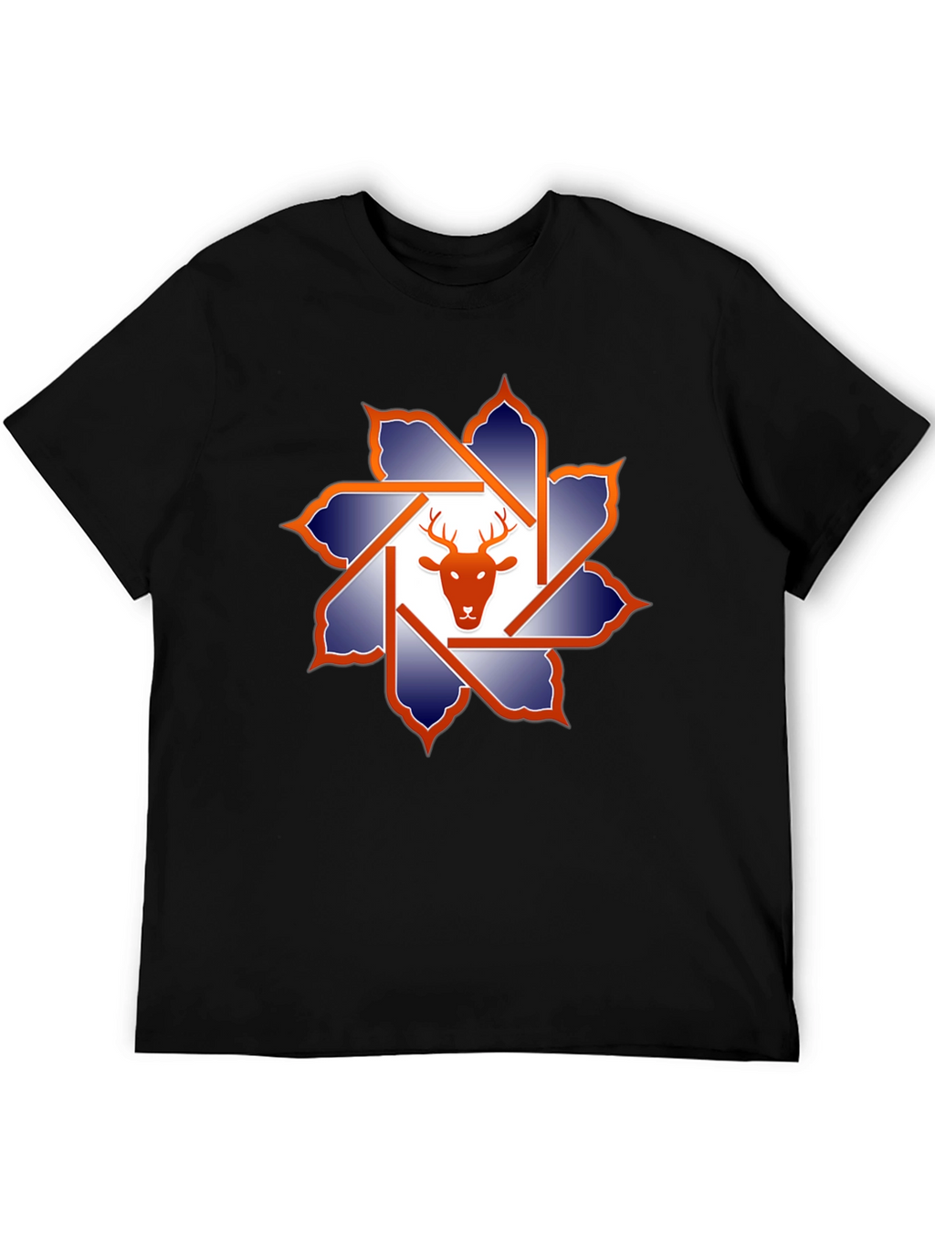 Deer Head Geometric Graphic T-Shirt