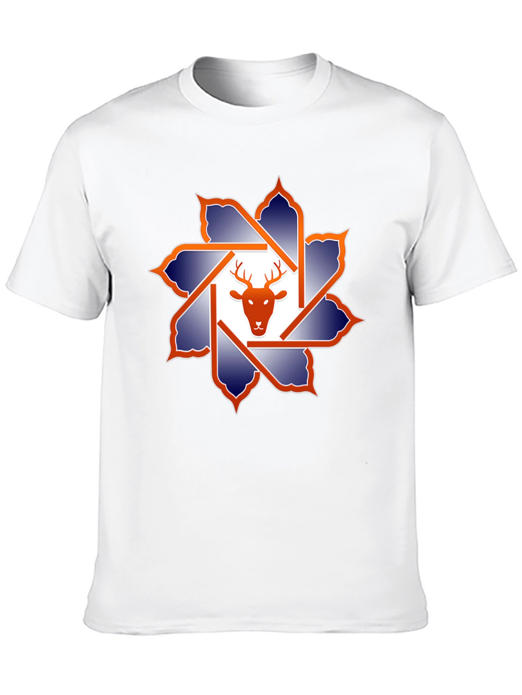 Deer Head Geometric Graphic T-Shirt