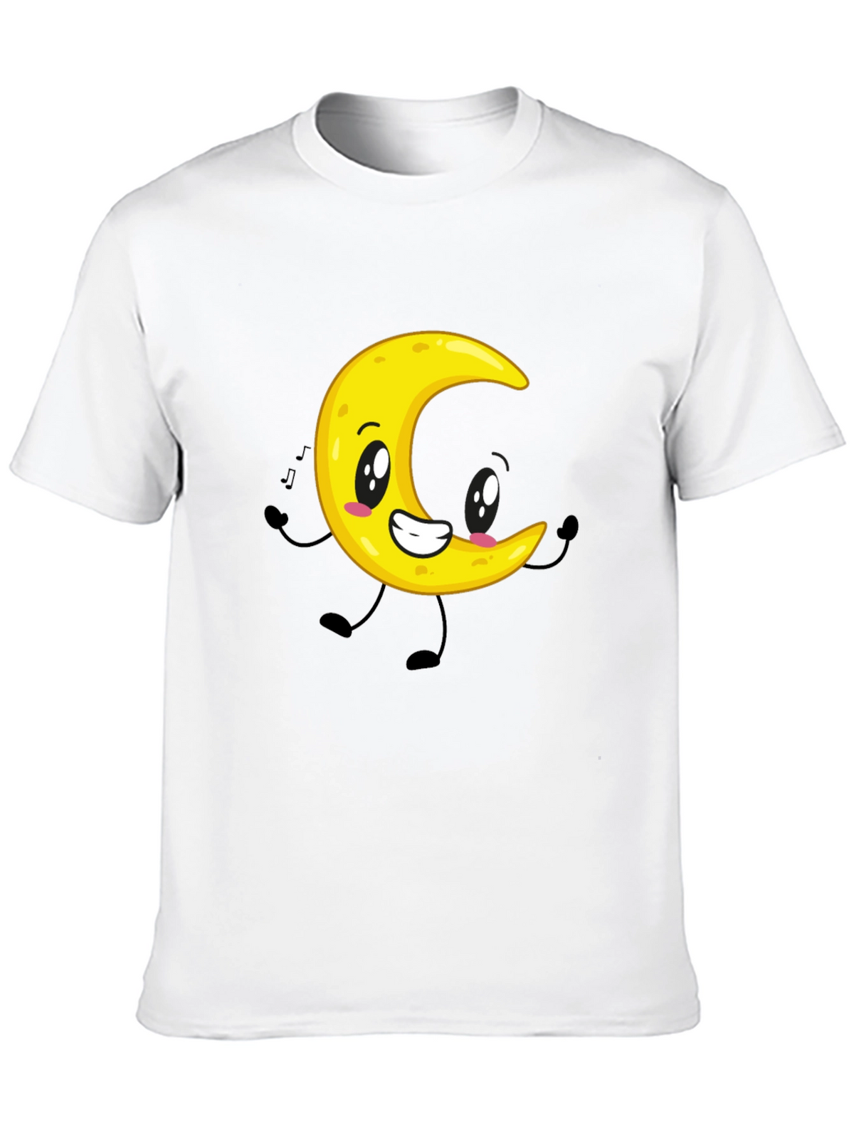 Cartoon Moon Graphic Black T-Shirt