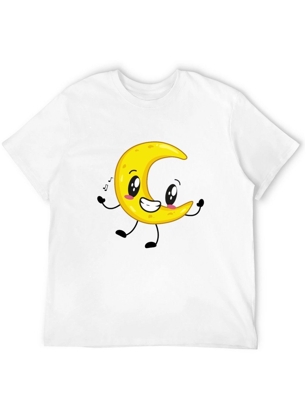 Cartoon Moon Graphic Black T-Shirt