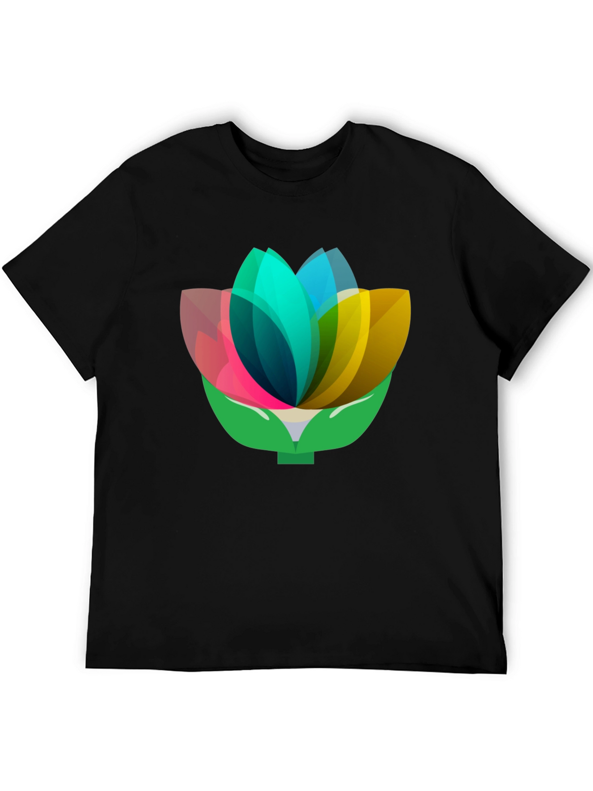Geometric Floral Tee - Abstract Lotus Design