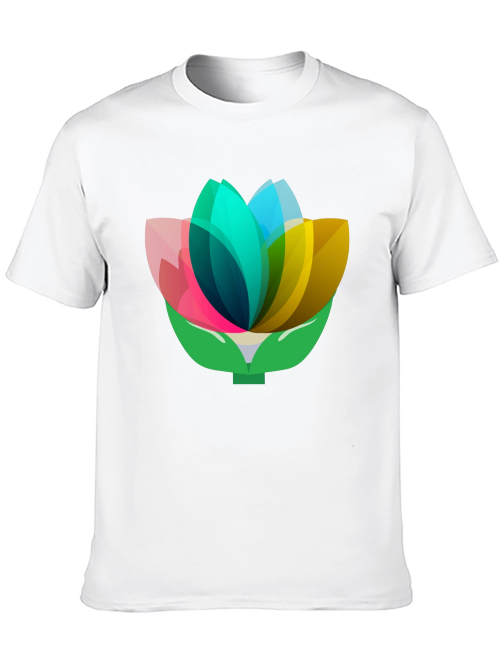 Geometric Floral Tee - Abstract Lotus Design