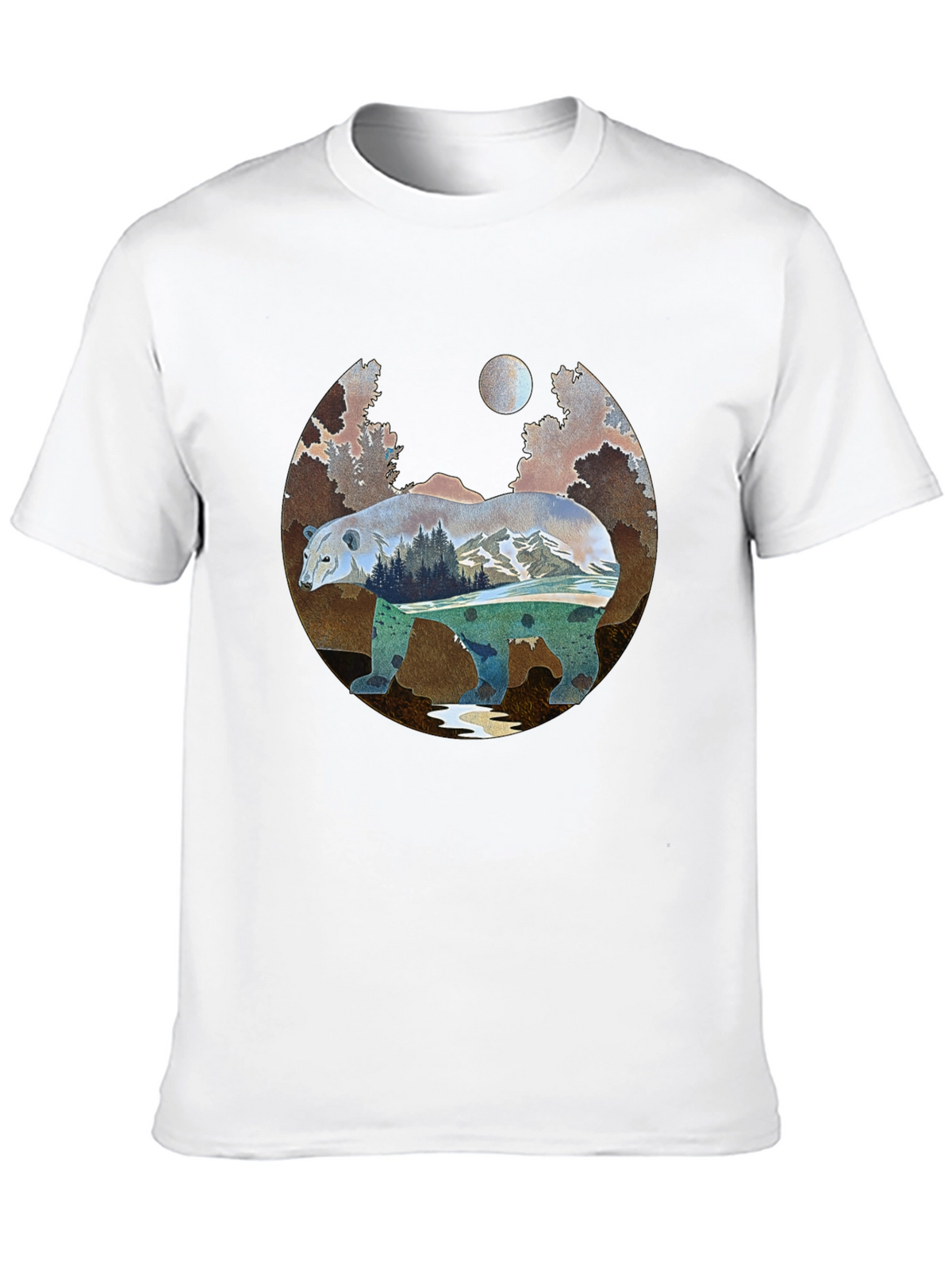Nature Bear Graphic Tee - Black