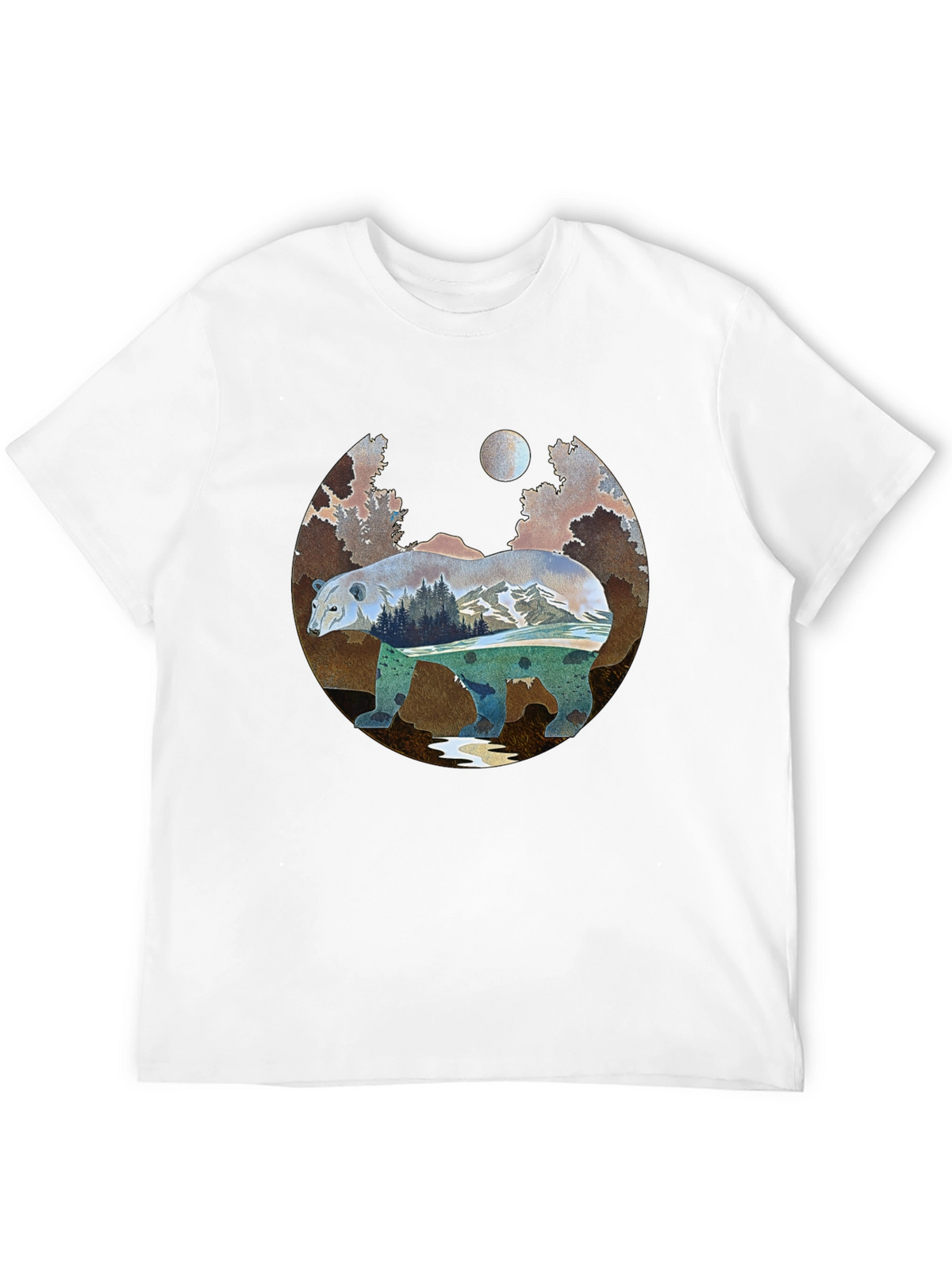 Nature Bear Graphic Tee - Black