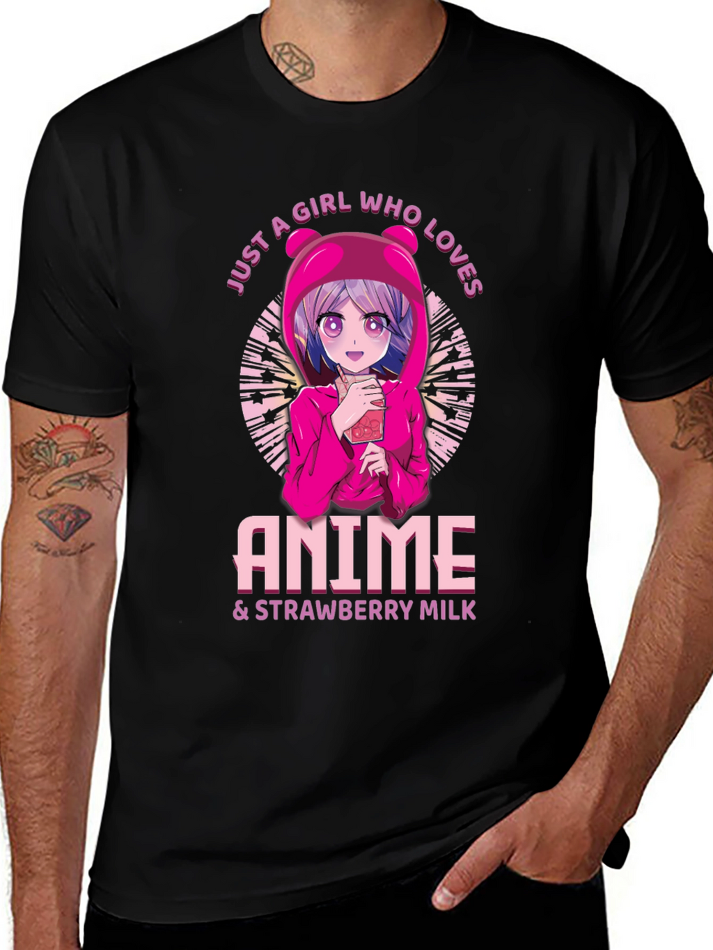 Anime & Strawberry Milk Graphic Tee