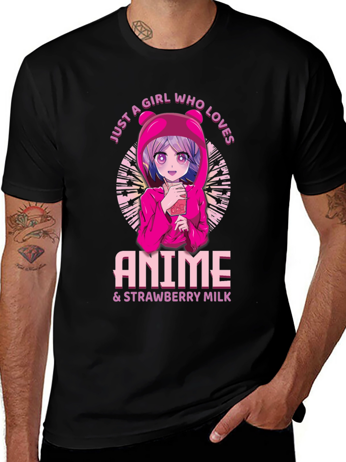 Anime & Strawberry Milk Graphic Tee