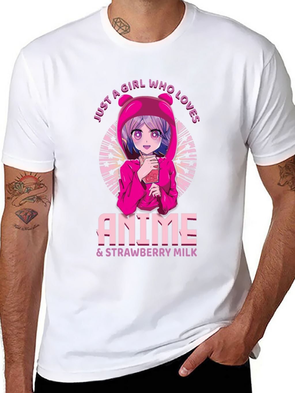 Anime & Strawberry Milk Graphic Tee