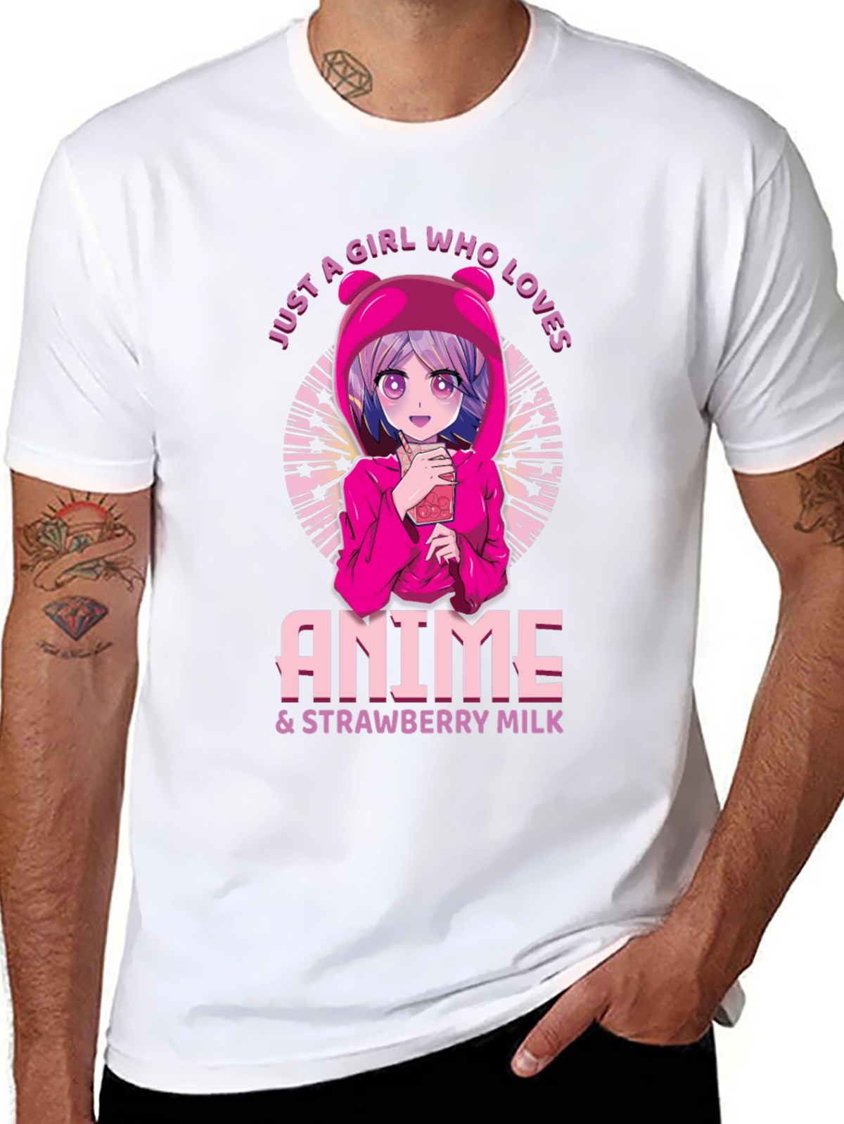 Anime & Strawberry Milk Graphic Tee