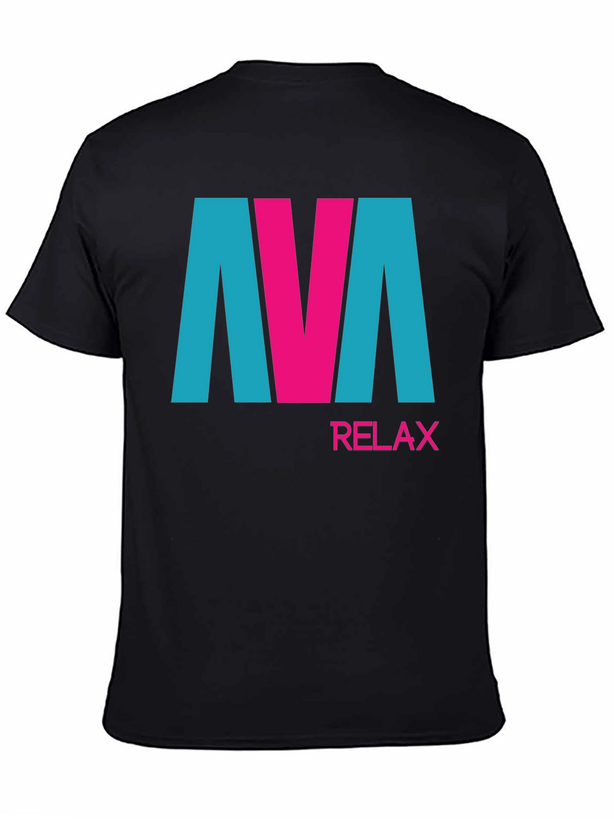 AVA Relax Graphic Tee - Black Cotton Blend T-Shirt