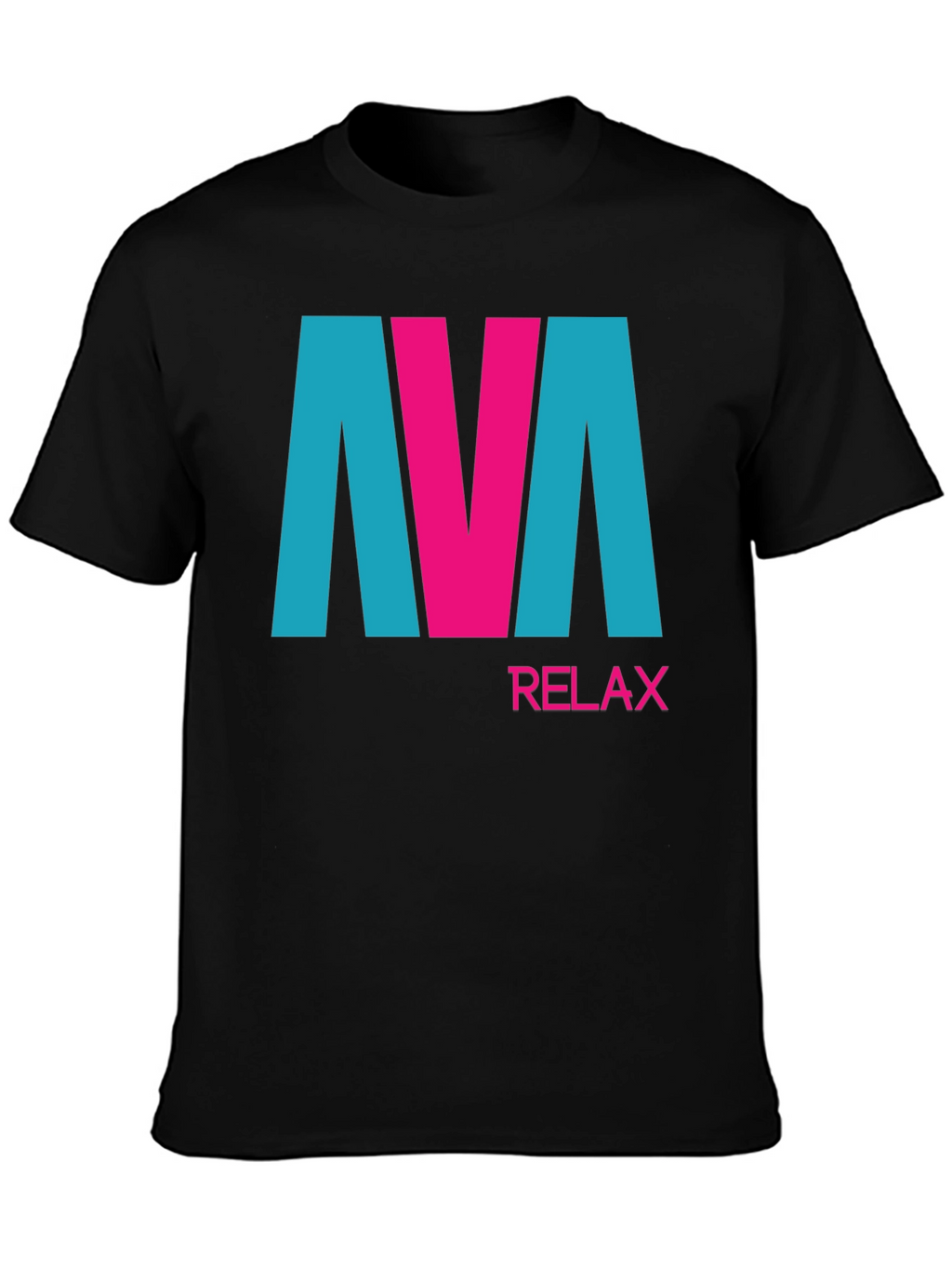 AVA Relax Graphic Tee - Black Cotton Blend T-Shirt