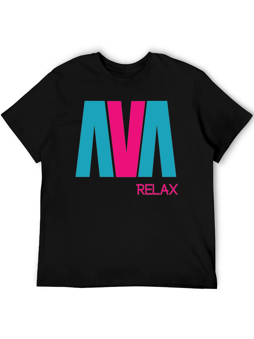 AVA Relax Graphic Tee - Black Cotton Blend T-Shirt