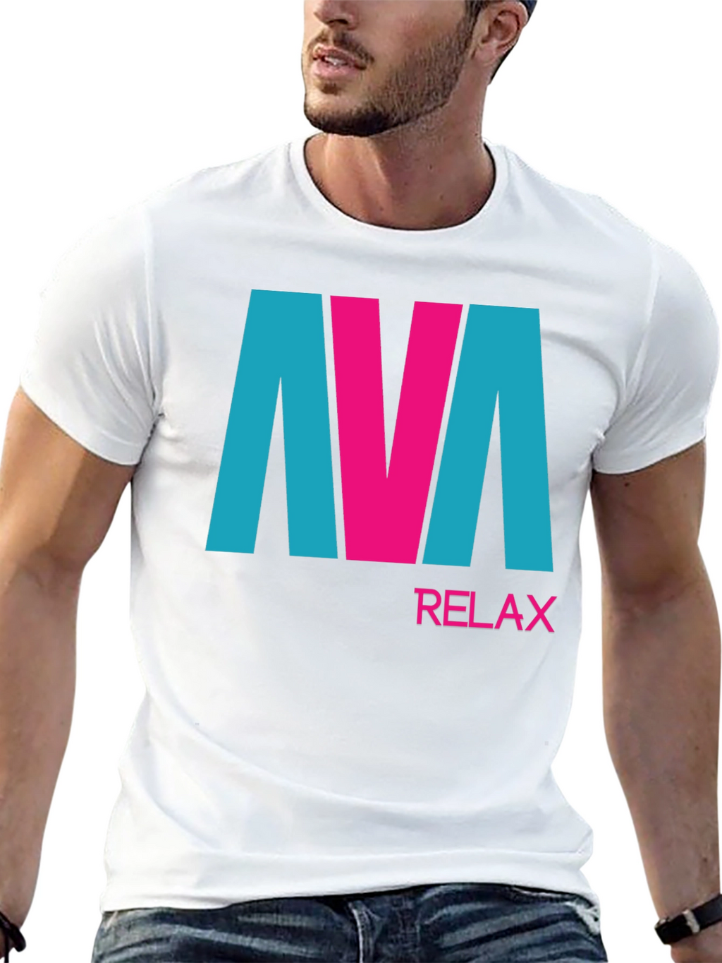 AVA Relax Graphic Tee - Black Cotton Blend T-Shirt