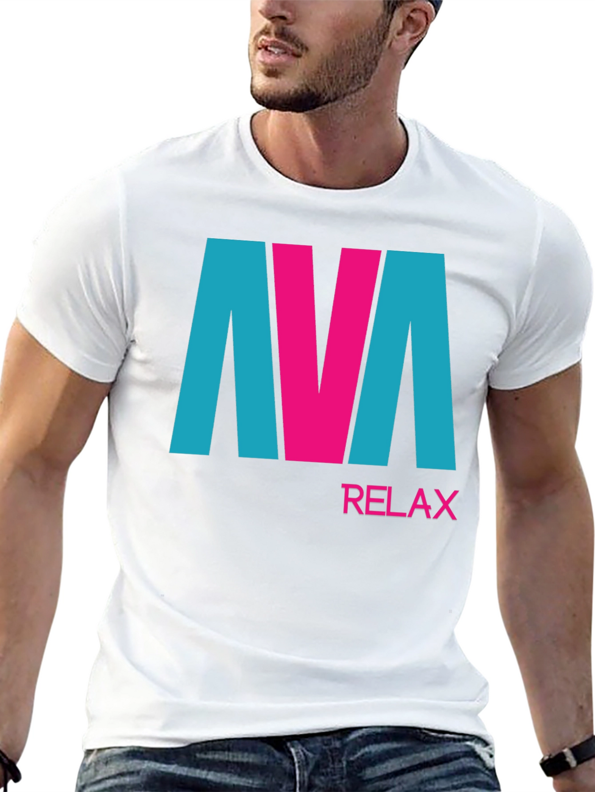 AVA Relax Graphic Tee - Black Cotton Blend T-Shirt