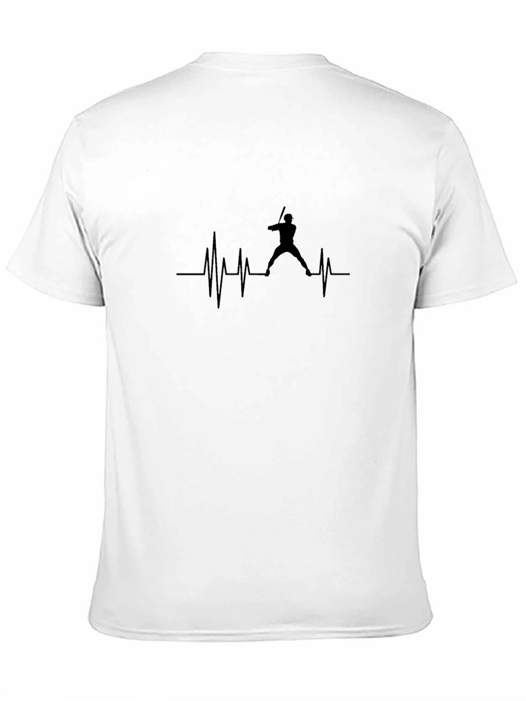 Baseball Heartbeat T-Shirt - Black