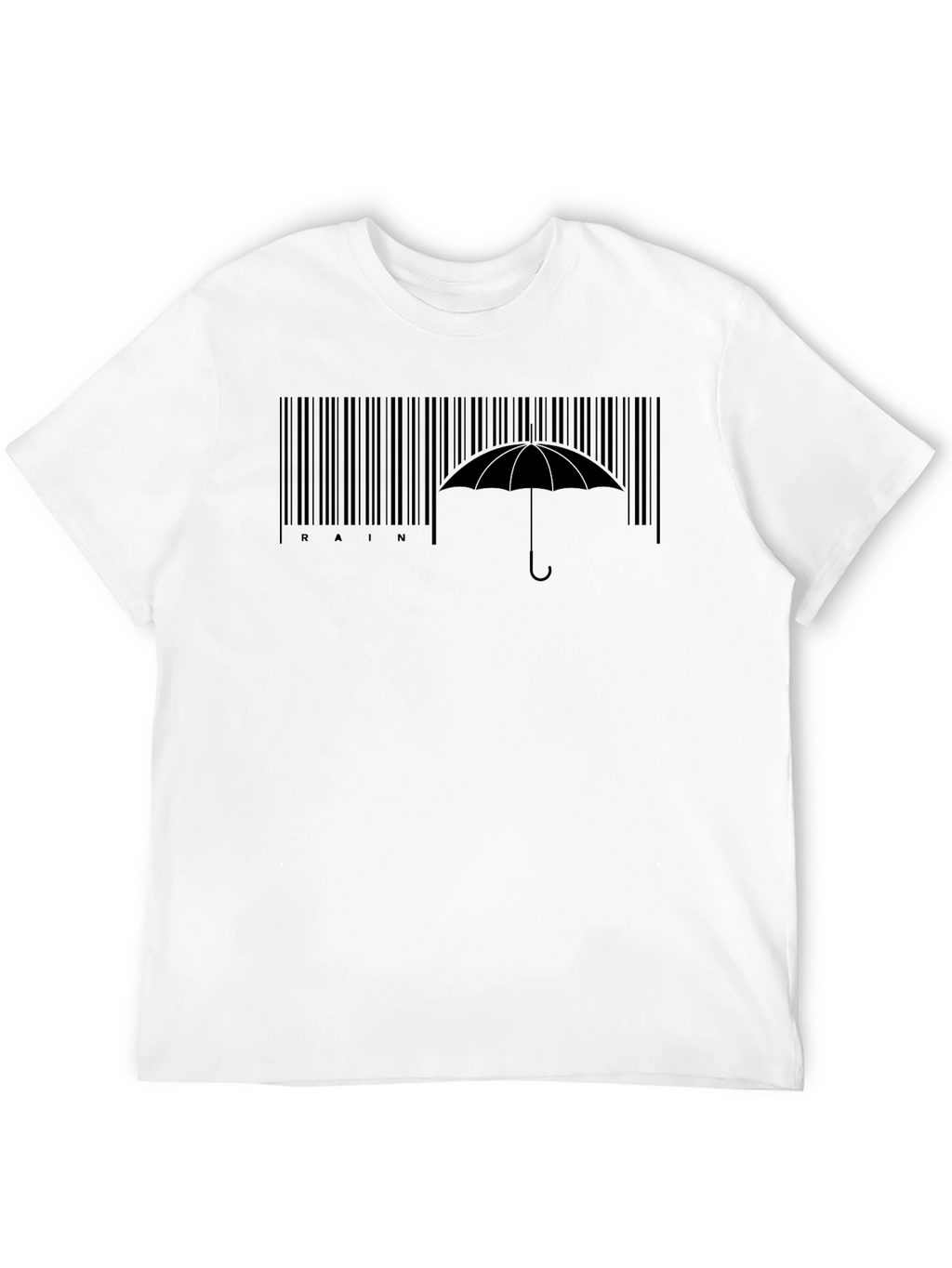 Rain Barcode Umbrella Graphic Tee - Stylish Comfort