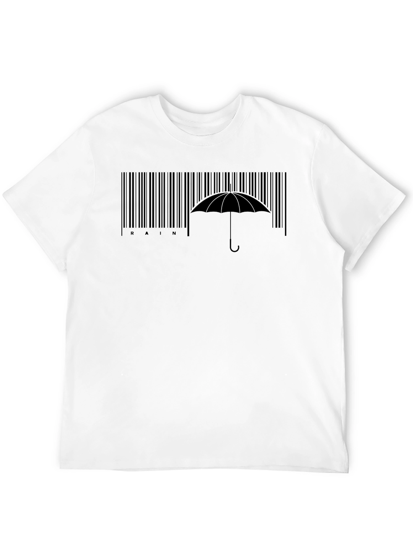 Rain Barcode Umbrella Graphic Tee - Stylish Comfort