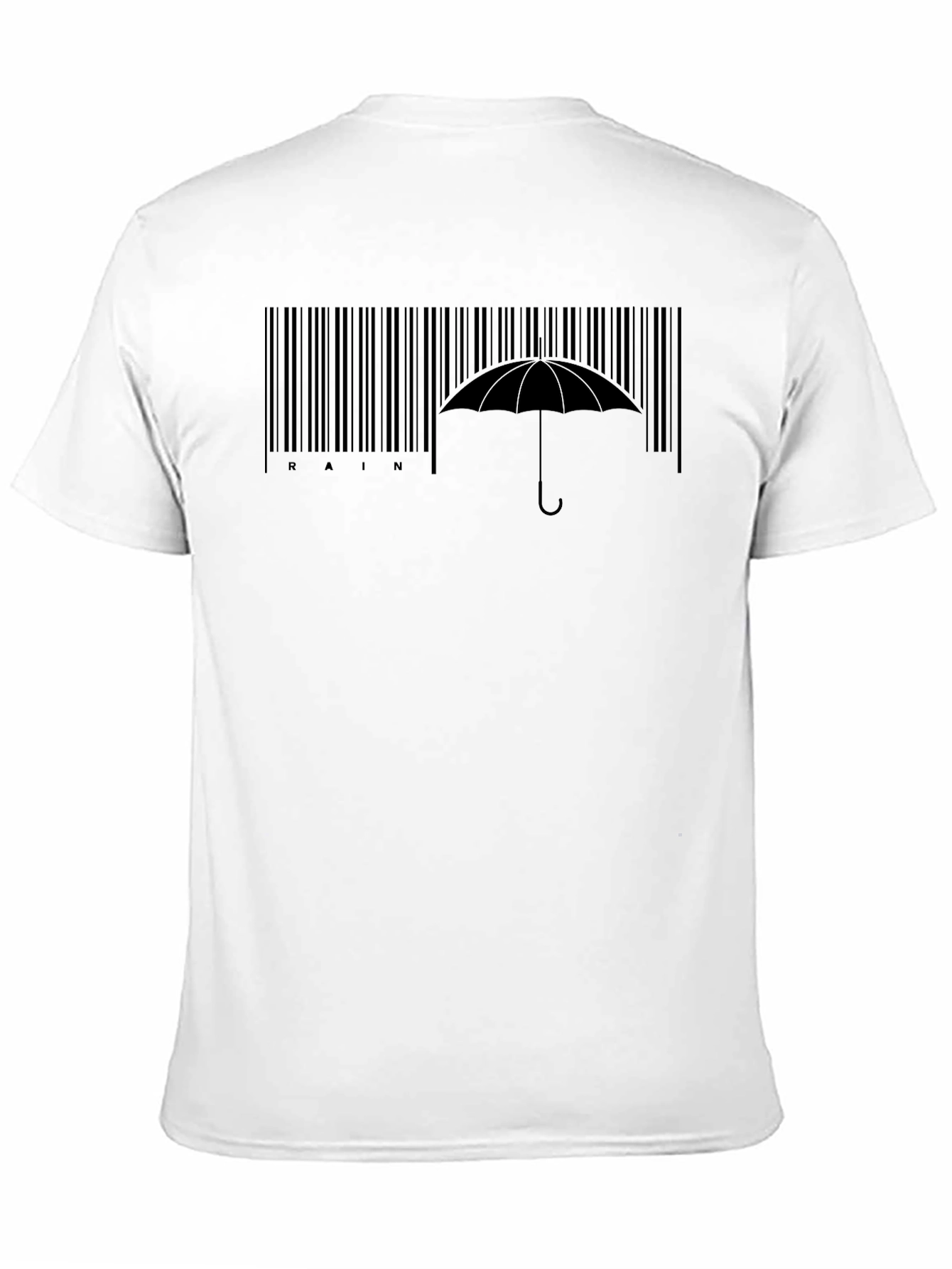 Rain Barcode Umbrella Graphic Tee - Stylish Comfort