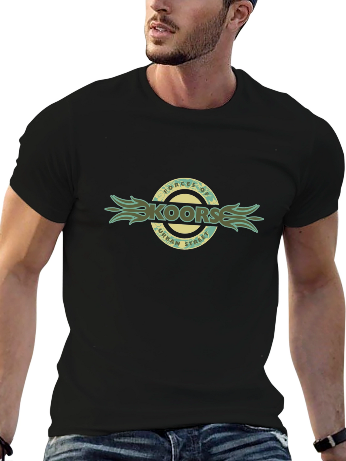 Mens Black Graphic T-Shirt - Skoorse Urban Street