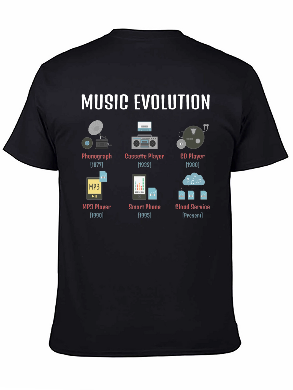 Music Evolution Graphic T-Shirt