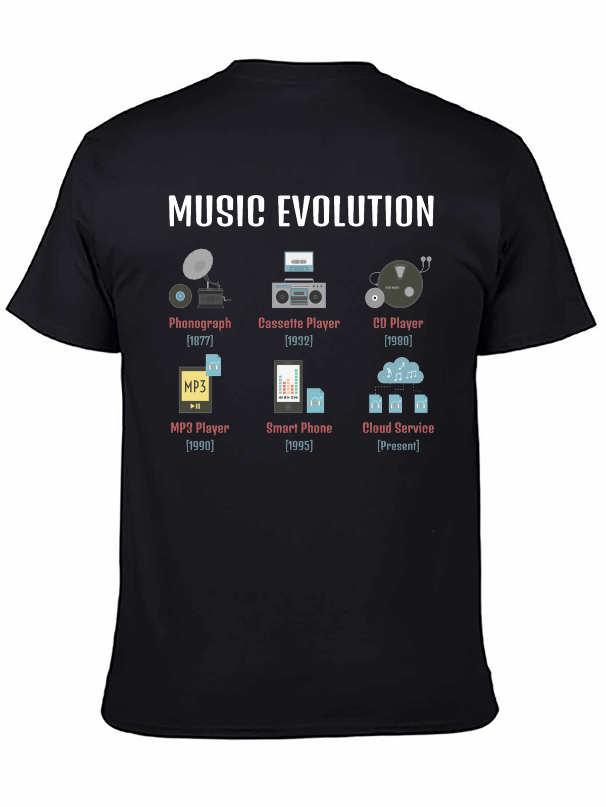 Music Evolution Graphic T-Shirt