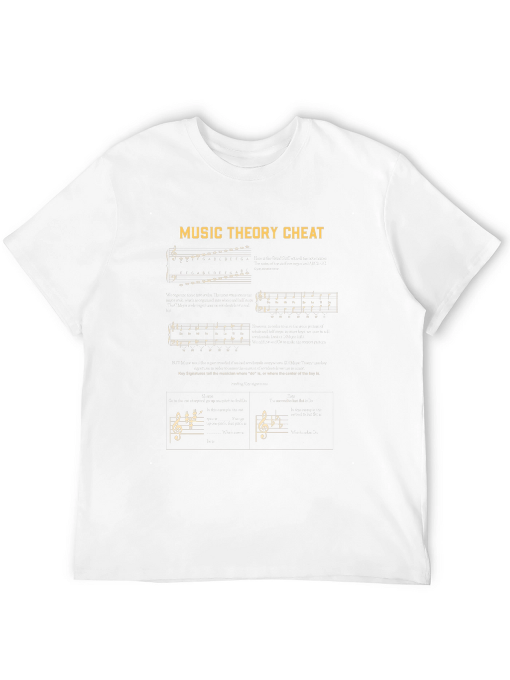 Music Theory Cheat Sheet Graphic T-Shirt