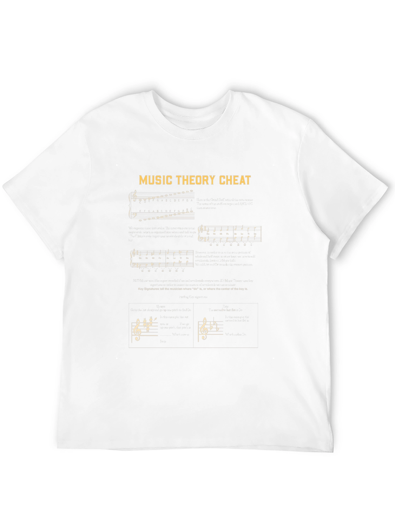 Music Theory Cheat Sheet Graphic T-Shirt