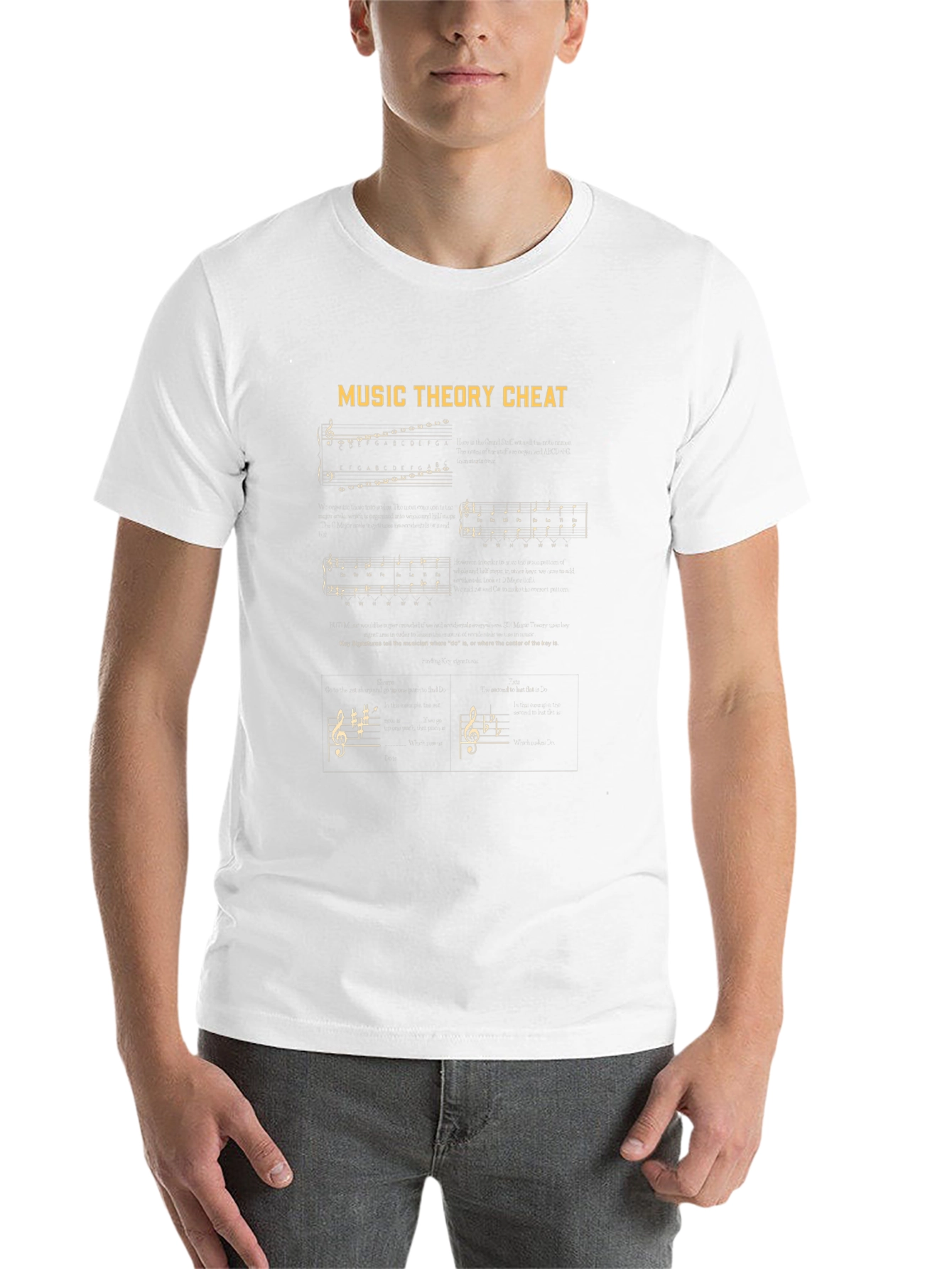 Music Theory Cheat Sheet Graphic T-Shirt