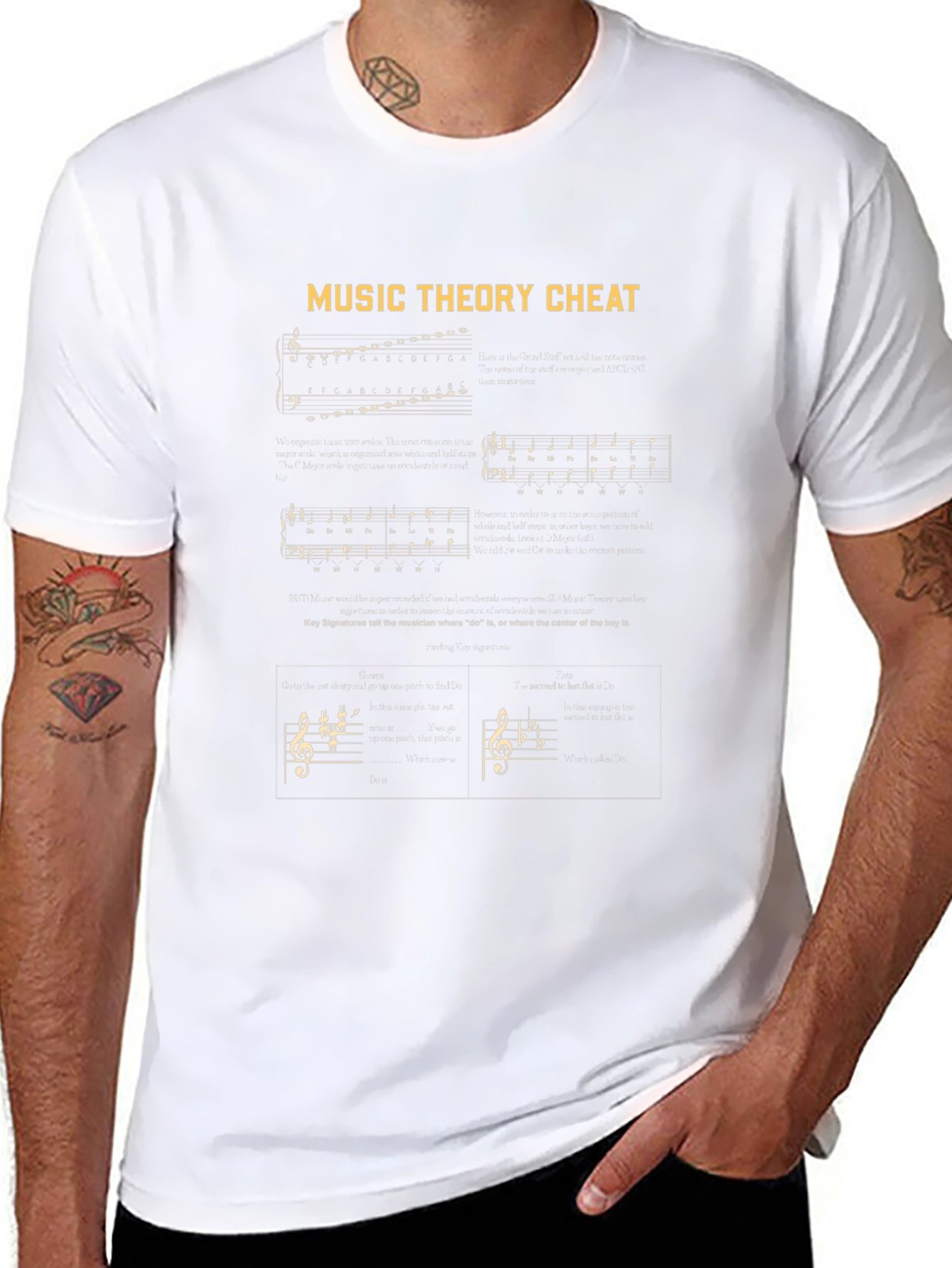 Music Theory Cheat Sheet Graphic T-Shirt