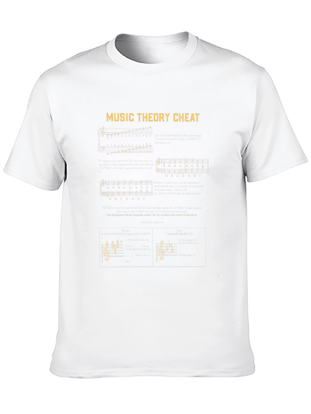 Music Theory Cheat Sheet Graphic T-Shirt