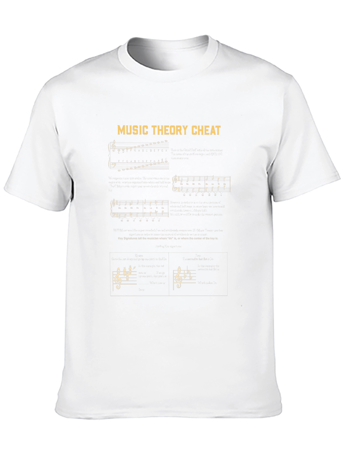 Music Theory Cheat Sheet Graphic T-Shirt
