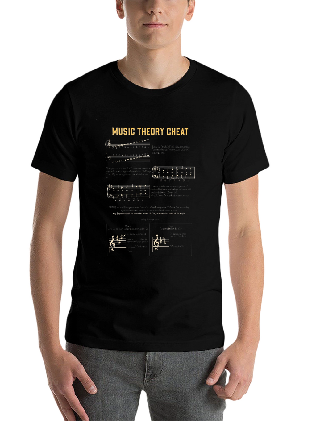 Music Theory Cheat Sheet Graphic T-Shirt
