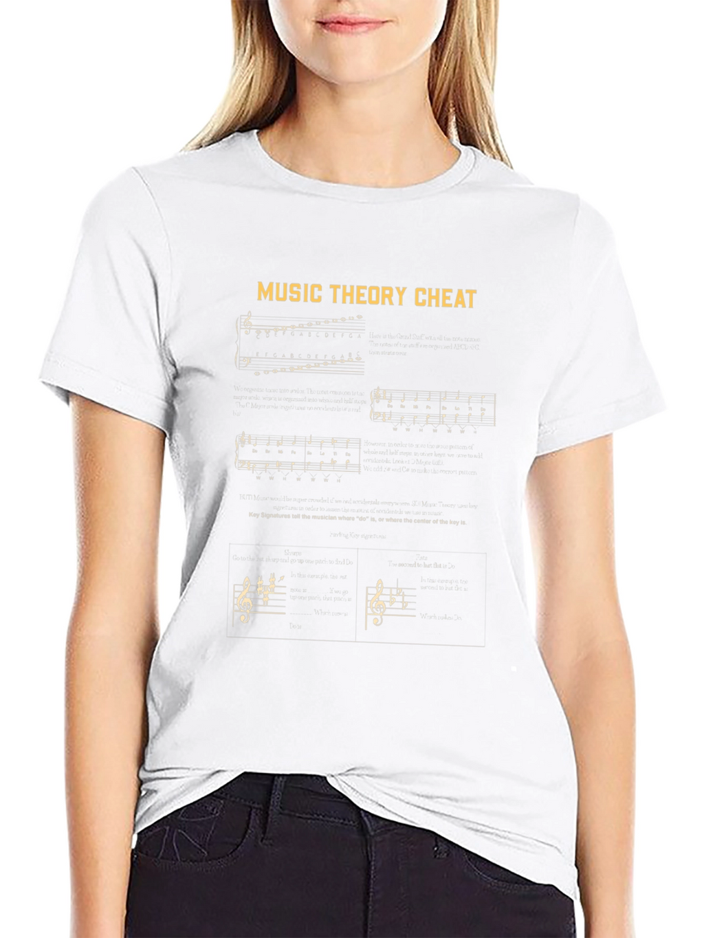 Music Theory Cheat Sheet Graphic T-Shirt