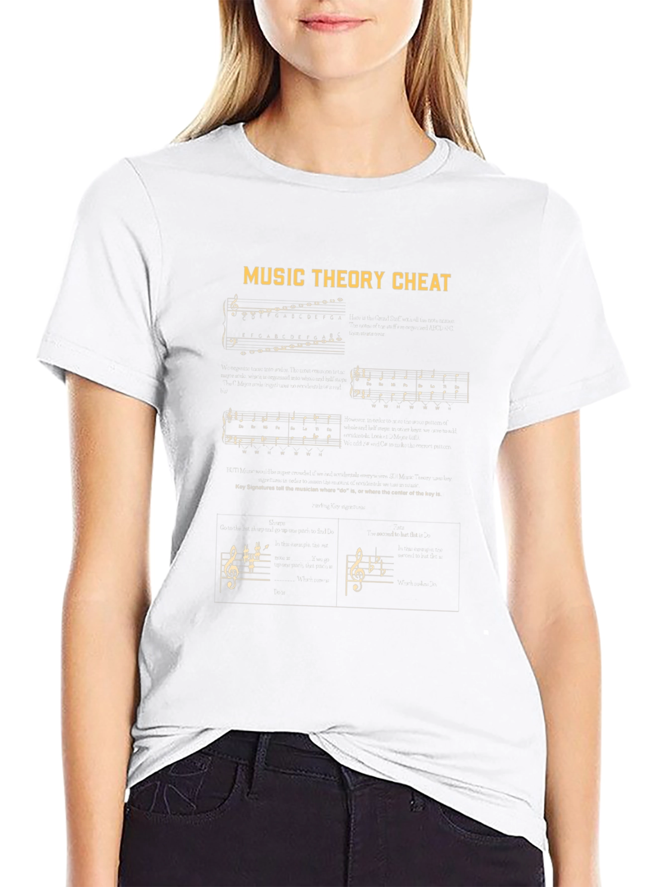 Music Theory Cheat Sheet Graphic T-Shirt