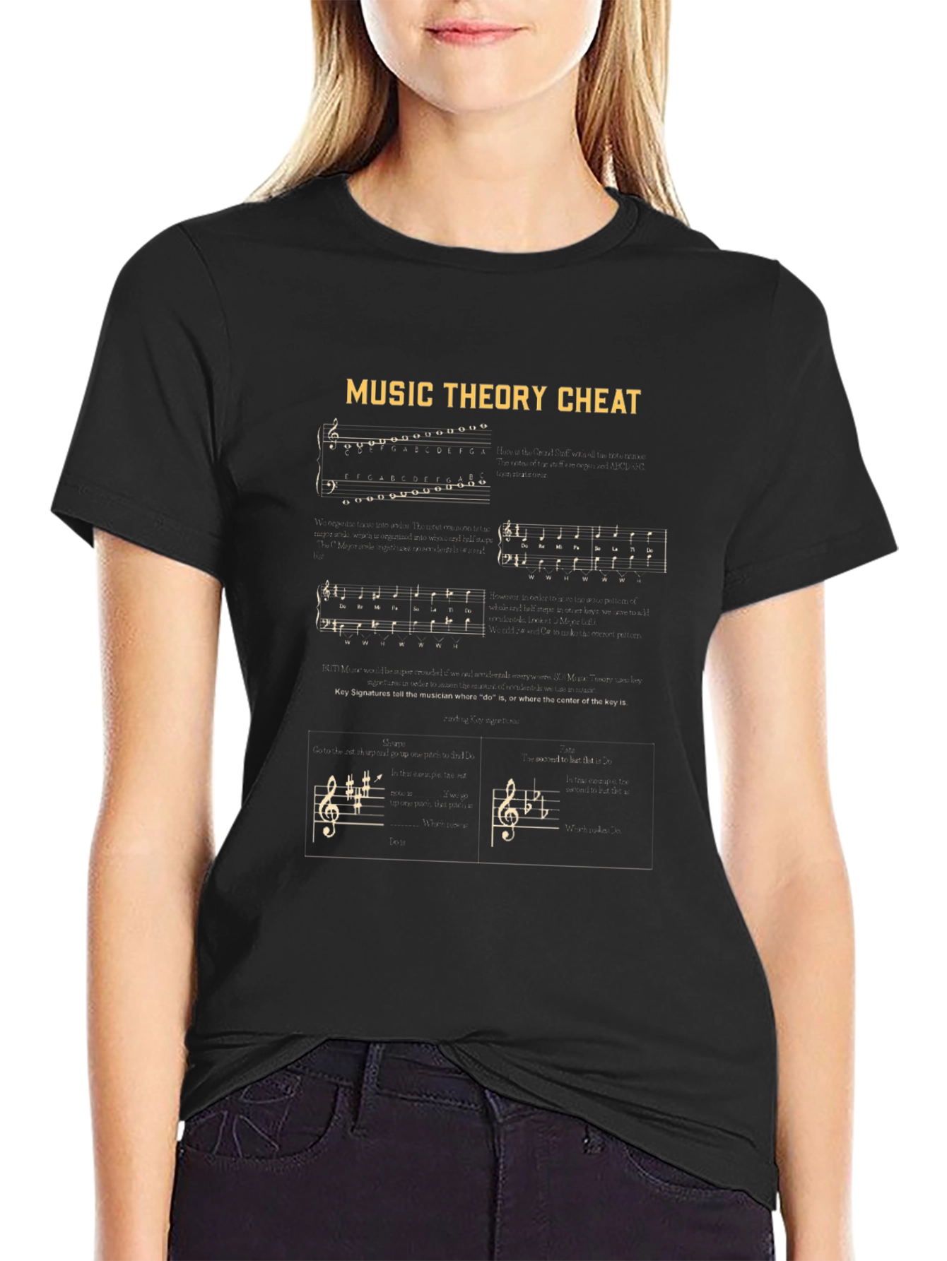 Music Theory Cheat Sheet Graphic T-Shirt