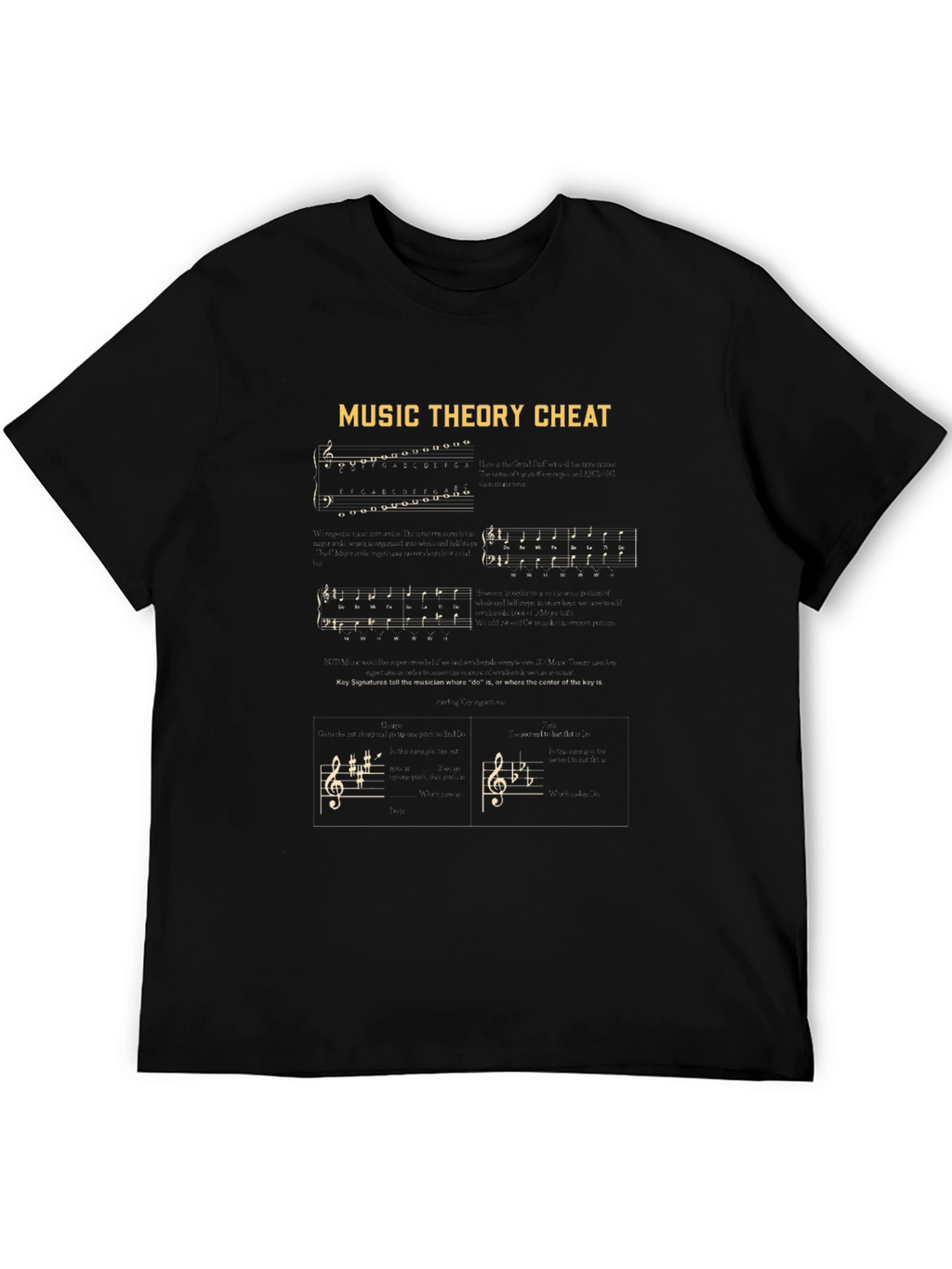 Music Theory Cheat Sheet Graphic T-Shirt
