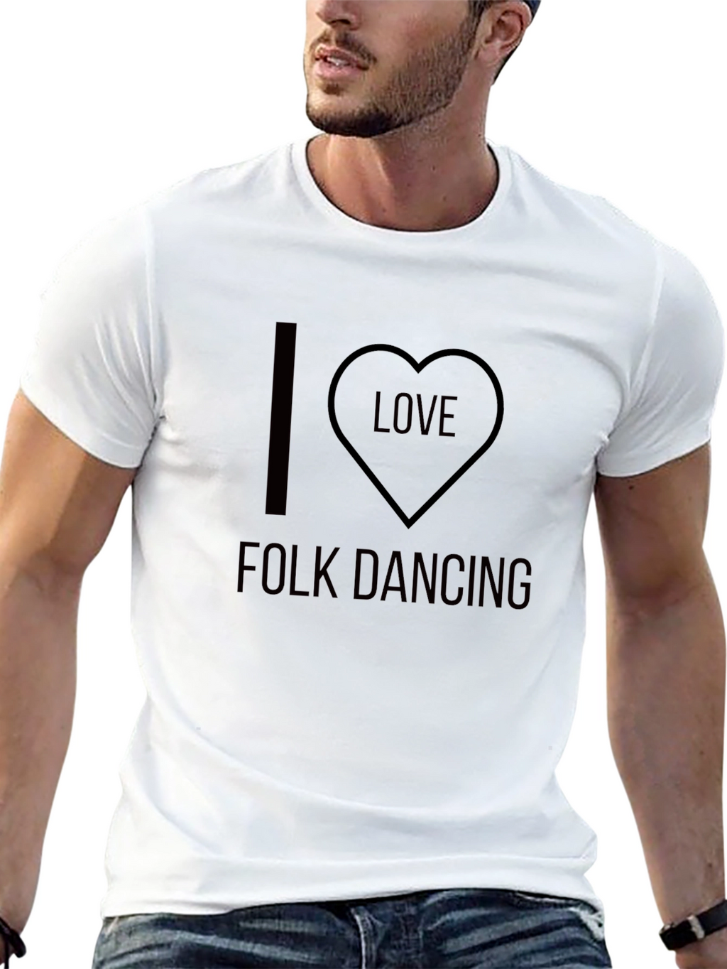 I Love Folk Dancing Black T-Shirt