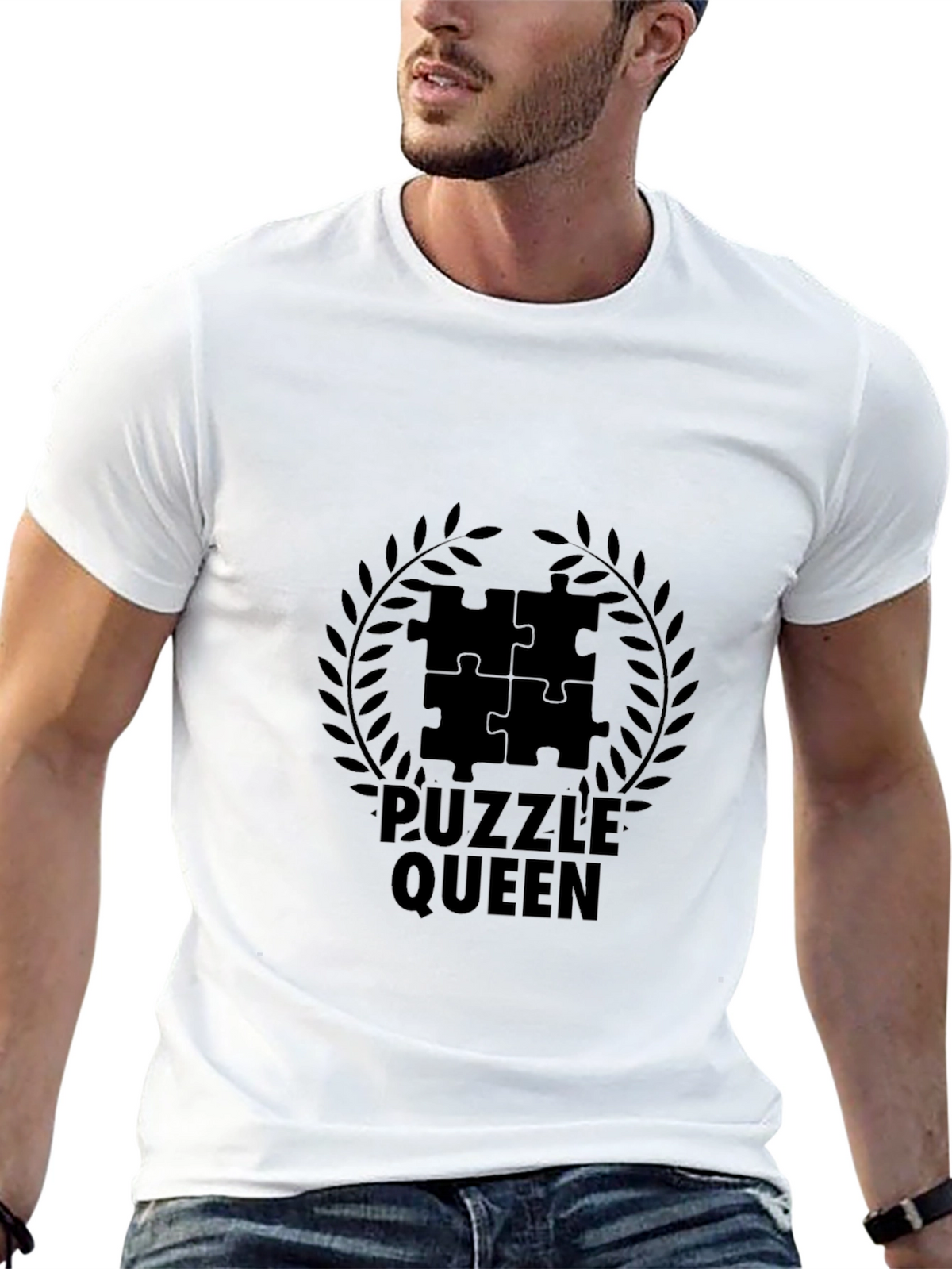 Puzzle Queen Black T-Shirt - Jigsaw Lovers Tee