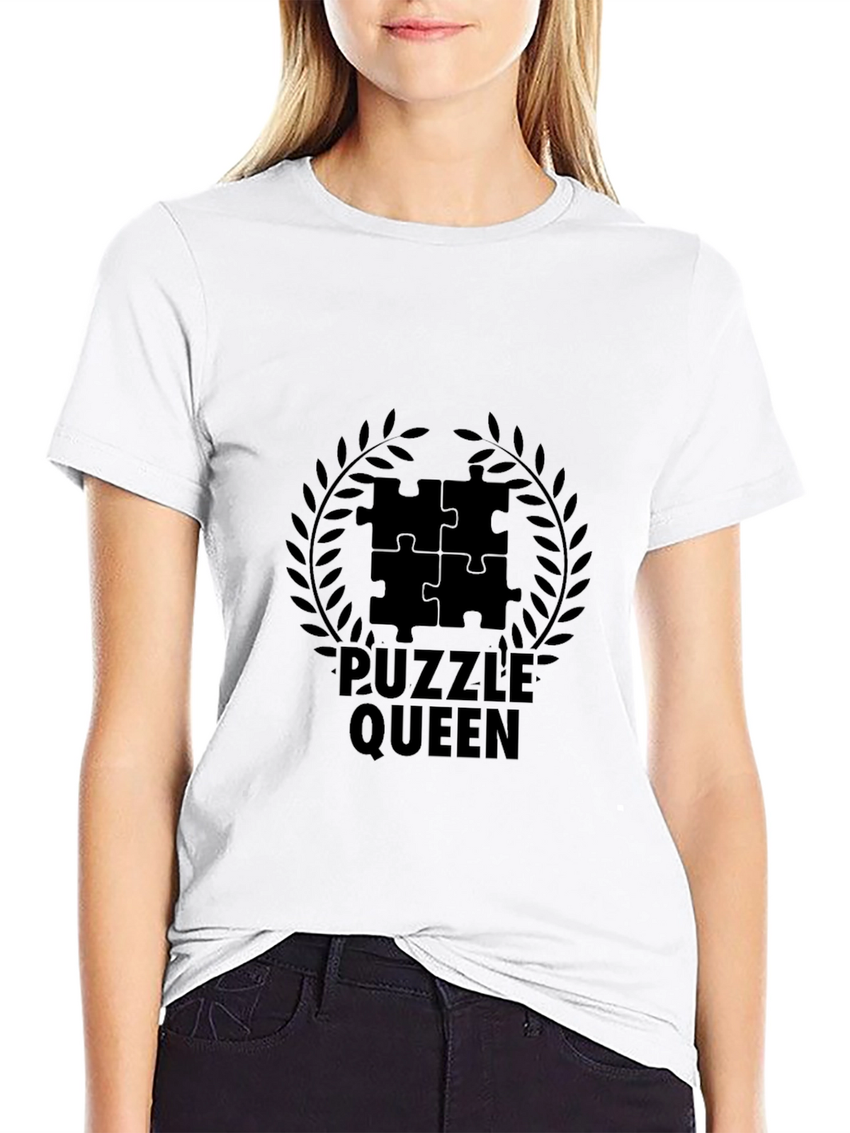 Puzzle Queen Black T-Shirt - Jigsaw Lovers Tee
