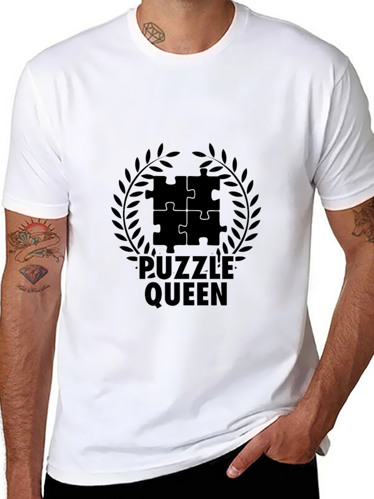 Puzzle Queen Black T-Shirt - Jigsaw Lovers Tee