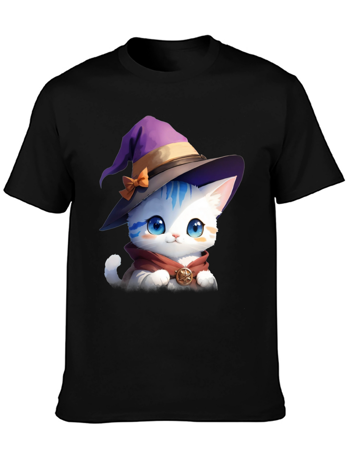 Wizard Cat Graphic Tee - Magic & Style!