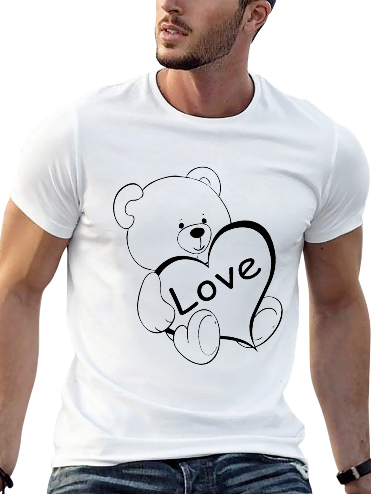 Love Bear Graphic Tee - Unisex Black T-Shirt
