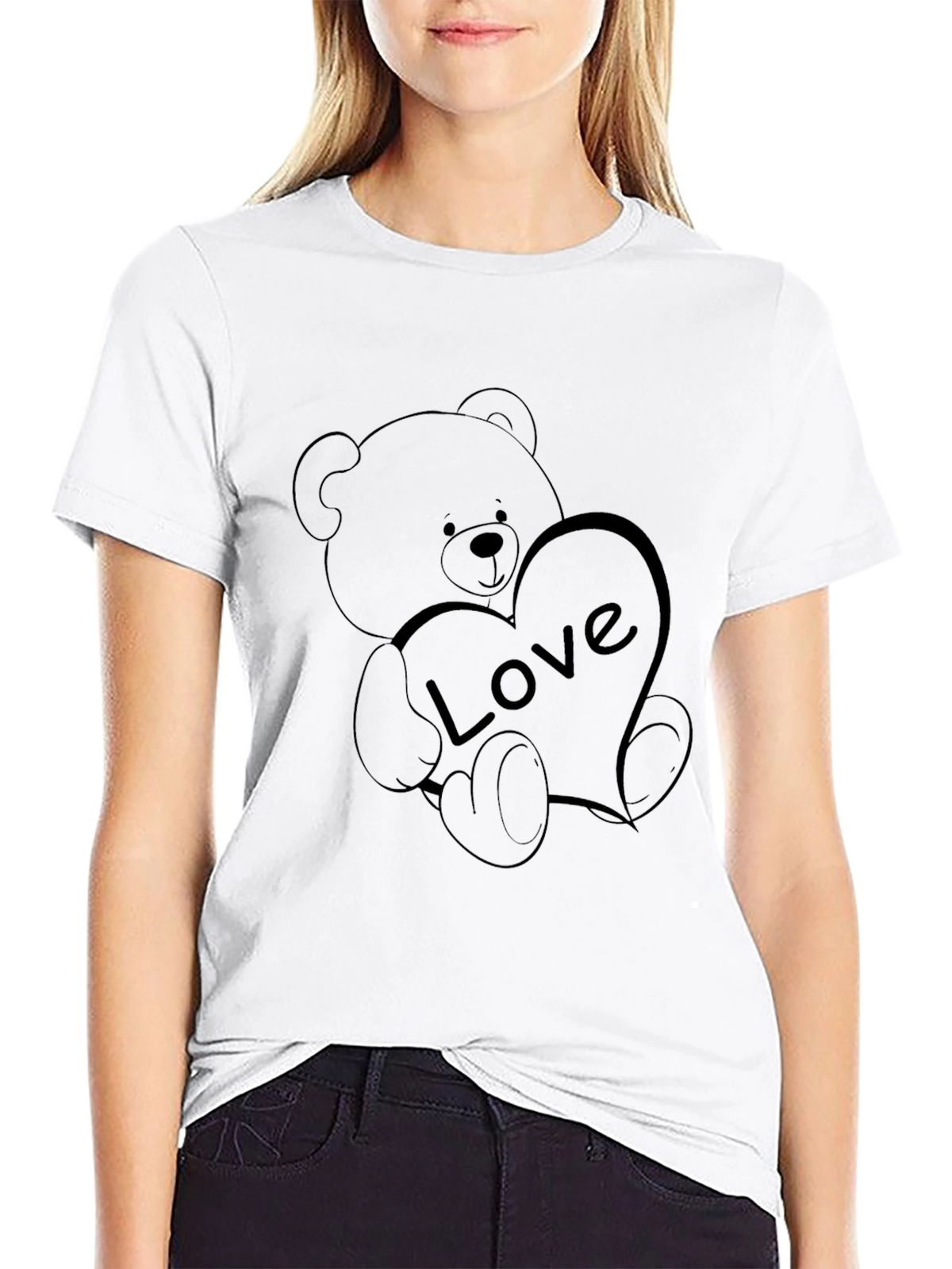 Love Bear Graphic Tee - Unisex Black T-Shirt