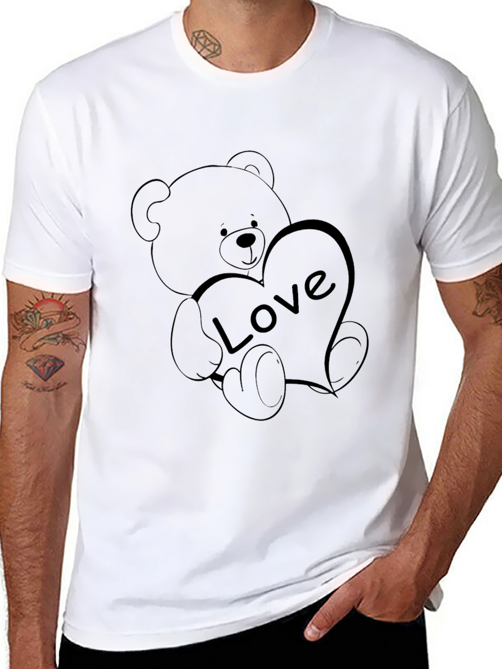 Love Bear Graphic Tee - Unisex Black T-Shirt